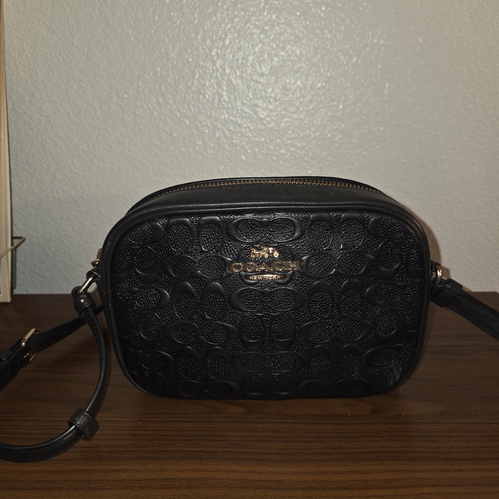 Coach Embossed Black Crossbody Bag